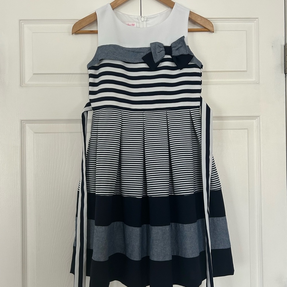 Bonnie Jean Blue and White Spring/Summer Easter Dress girls size 12